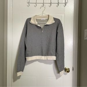 OAK + FORT Striped Half Zip